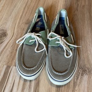 Sperry men’s gray canvas boat shoes
